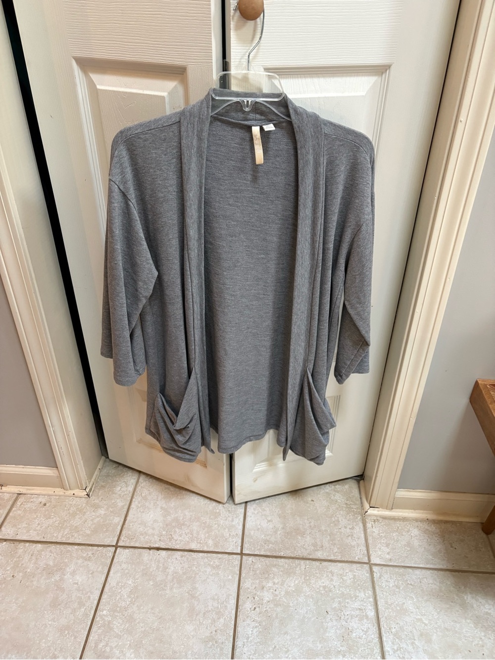 PureJill Women's Open-Front Gray Cardigan Sweater